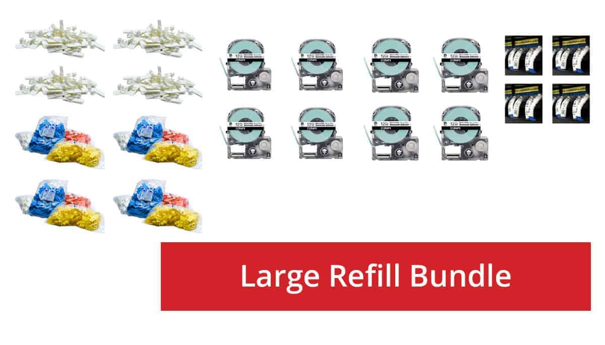 Large Refill Bundle - Ultimate Cable Labeling System - Epson Labelworks and AnD Cable Products