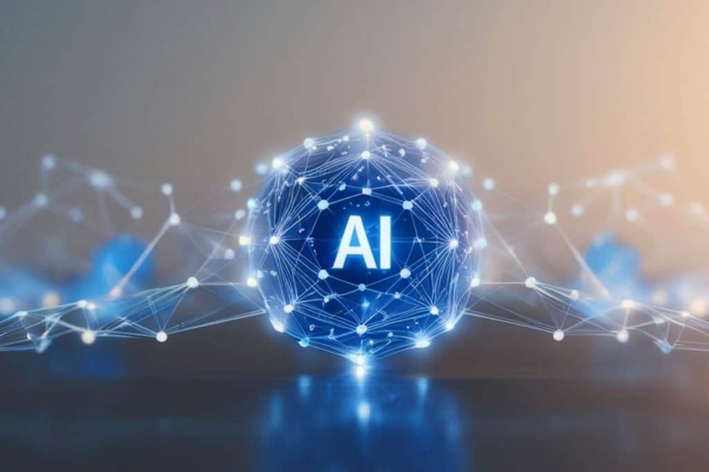 AI Hype 3d image - atoms and lines